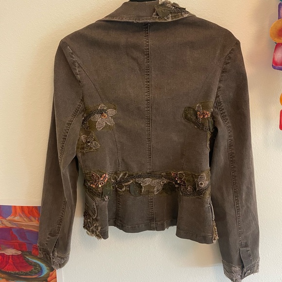 Embroidered Brown Jacket - Picture 3 of 3